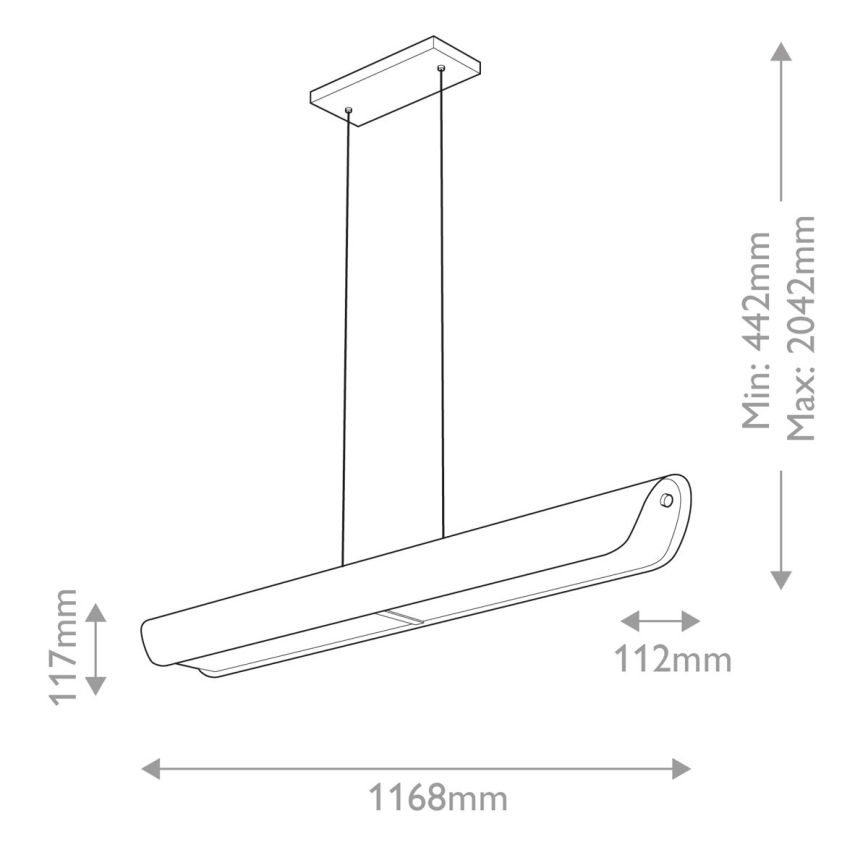 Hinkley - Suspension ARCO sur câble LED/43W/230V 3000K dorée