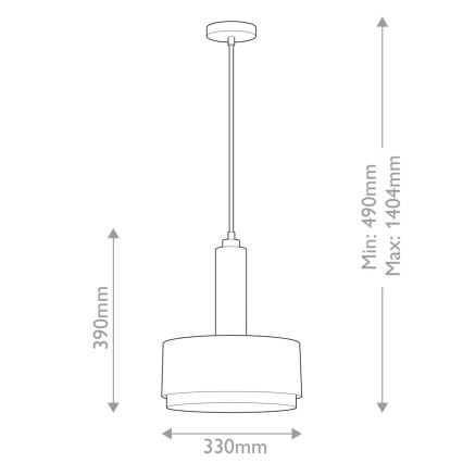 Hinkley - Suspension sur tige CEDRIC 2xE27/60W/230V Ø 33 cm doré/noir