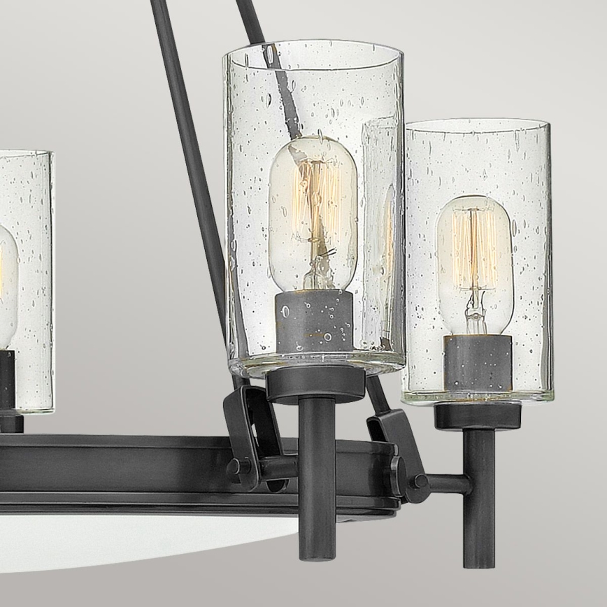 Hinkley - Suspension sur chaîne COLLIER 5xE27/40W/230V Ø 68,5 cm noir