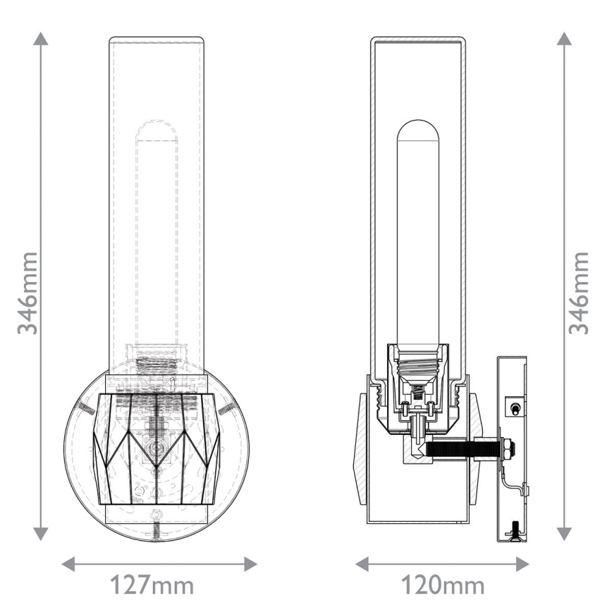Hinkley - Applique murale pour salle de bains ELLISON 2xE27/40W/230V IP44 noire