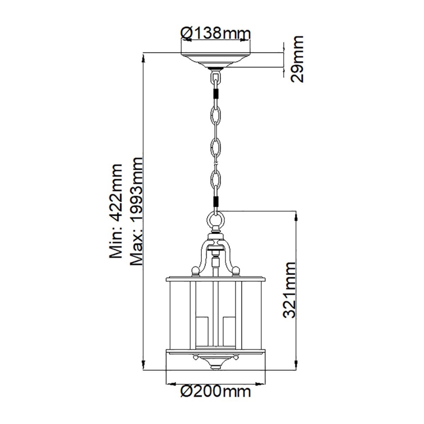 Hinkley - Lustre à chaîne GENTRY 3xE14/60W/230V doré