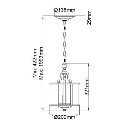 Hinkley - Suspension à chaîne GENTRY 3xE14/60W/230V chromé brillant