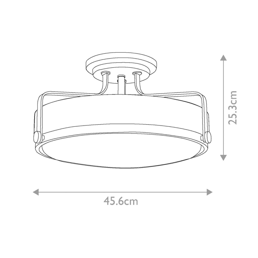 Hinkley - Plafonnier HARPER 3xE27/60W/230V Ø 45,6 cm, chrome brillant