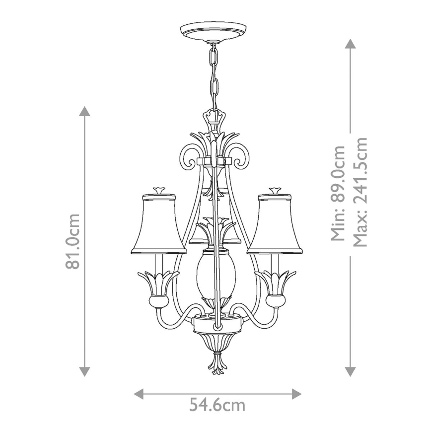 Hinkley - Suspension chaîne PLANTATION 4xE14/40W/230V argent