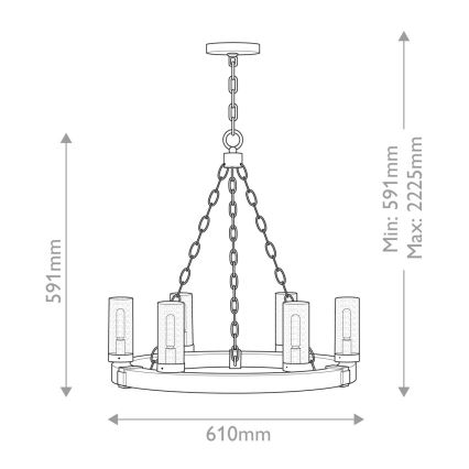 Hinkley - Lustre sur chaîne SAWYER 6xE14/40W/230V, marron