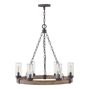 Hinkley - Lustre sur chaîne SAWYER 6xE14/40W/230V, marron