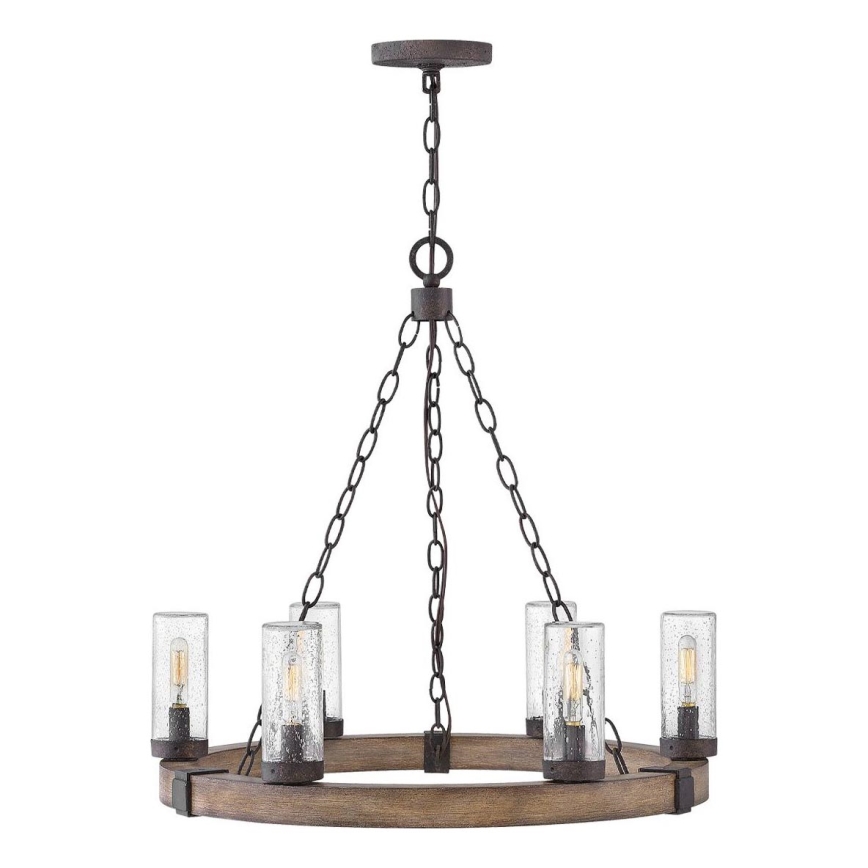 Hinkley - Lustre sur chaîne SAWYER 6xE14/40W/230V, marron