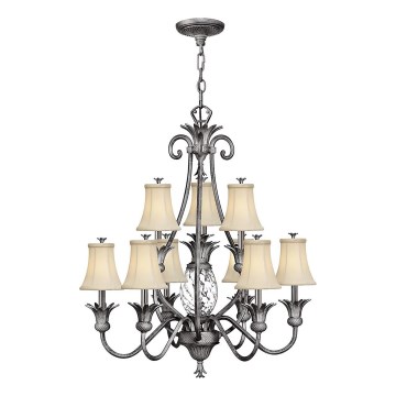 Hinkley - Suspension chaîne PLANTATION 10xE14/40W/230V argent