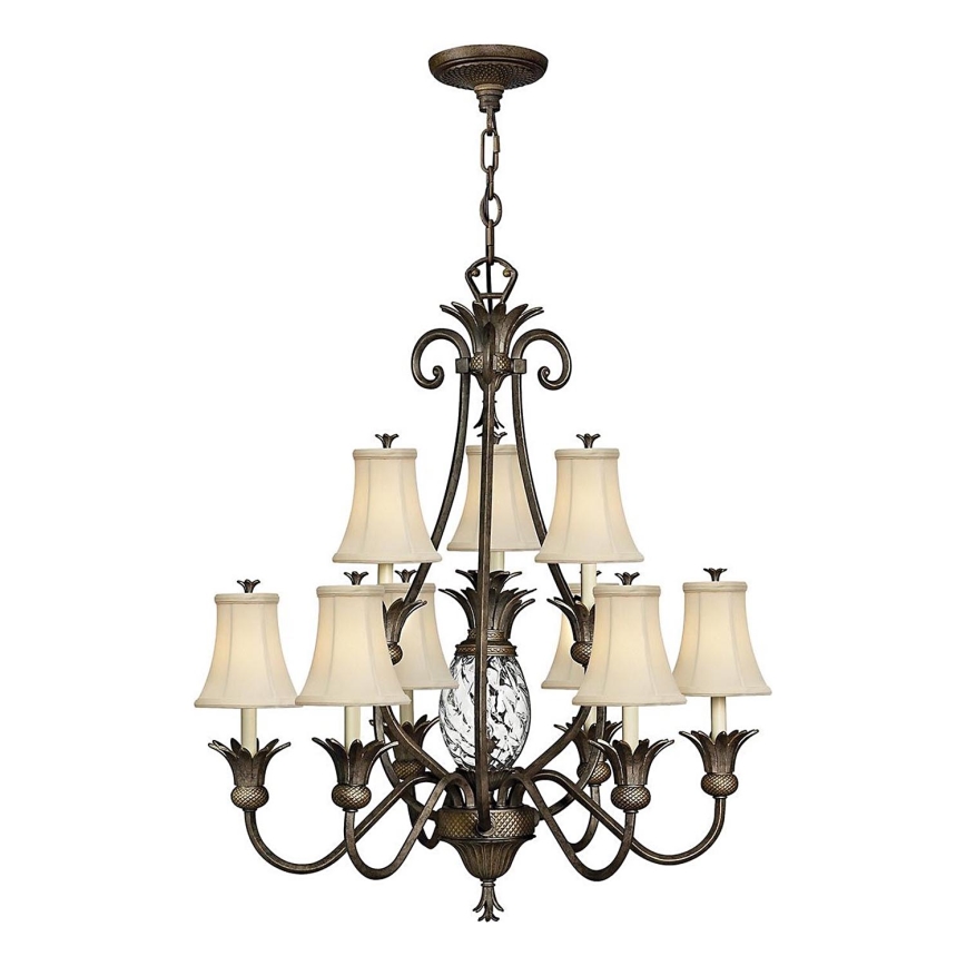 Hinkley - Suspension chaîne PLANTATION 10xE14/40W/230V bronze