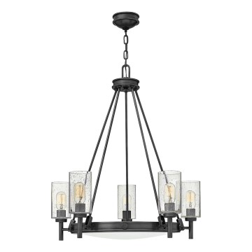 Hinkley - Suspension sur chaîne COLLIER 5xE27/40W/230V Ø 68,5 cm noir