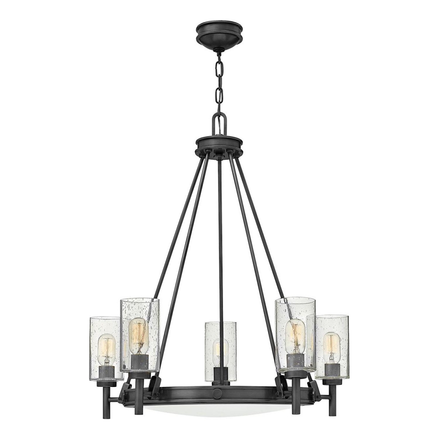 Hinkley - Suspension sur chaîne COLLIER 5xE27/40W/230V Ø 68,5 cm noir