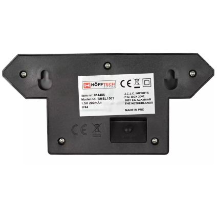 HÖFFTECH - Applique murale solaire LED avec capteur de mouvement et capteur crépusculaire LED/5,5V 200 mAh IP44