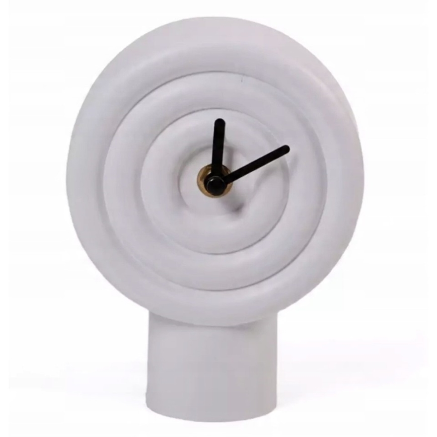 Horloge de table en céramique 16 cm, blanche, fonctionne avec 1 pile AA