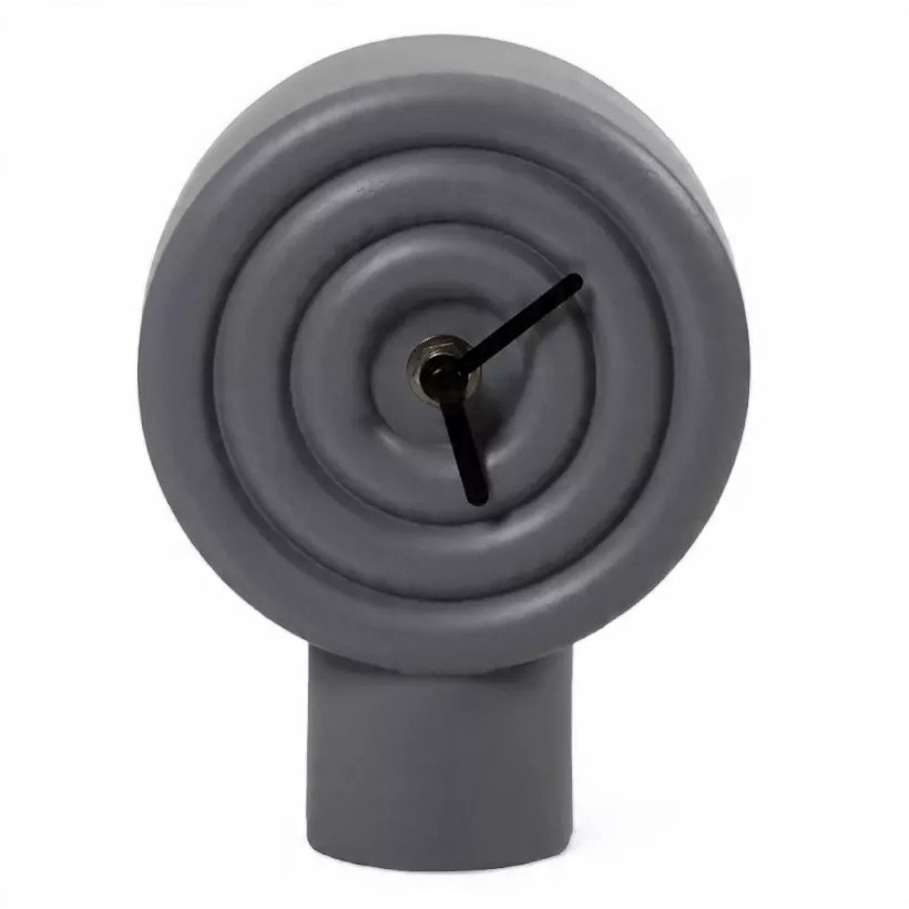 Horloge de table en céramique 16 cm, fonctionne avec 1 pile AA, grise