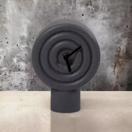 Horloge de table en céramique 16 cm, fonctionne avec 1 pile AA, grise