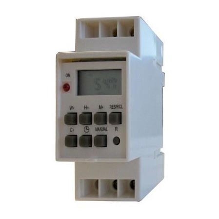 Horloge digitale à interrupteur pour rail DIN 3650W/230V