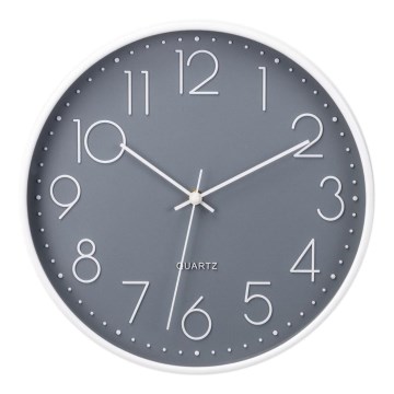 Horloge murale 1 pile AA 29 cm gris/blanc
