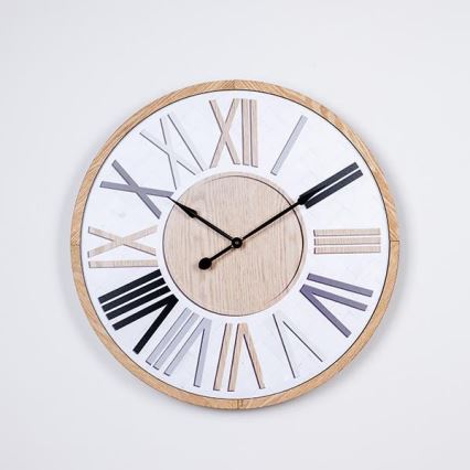 Horloge murale 1 pile AA blanche/beige