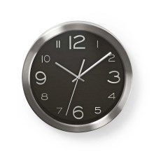 Horloge murale 1xAA/1,5V acier inoxydable 30 cm noire