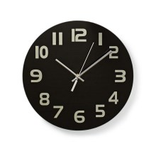 Horloge murale 1xAA/1,5V verre 30 cm noire