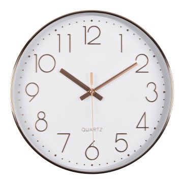 Horloge murale 1xAA 29 cm blanc/rose gold