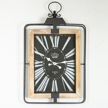 Horloge murale 1xAA 76x46 beige/noir