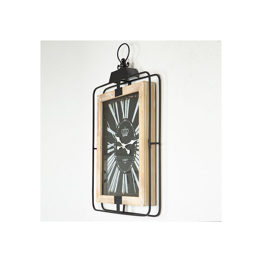 Horloge murale 1xAA 76x46 beige/noir