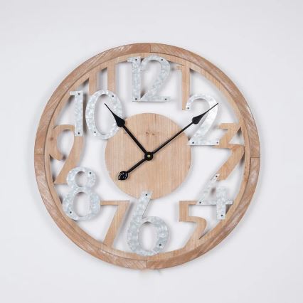 Horloge murale 1xAA beige/blanche