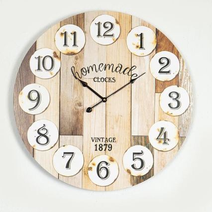 Horloge murale 1xAA blanche/beige