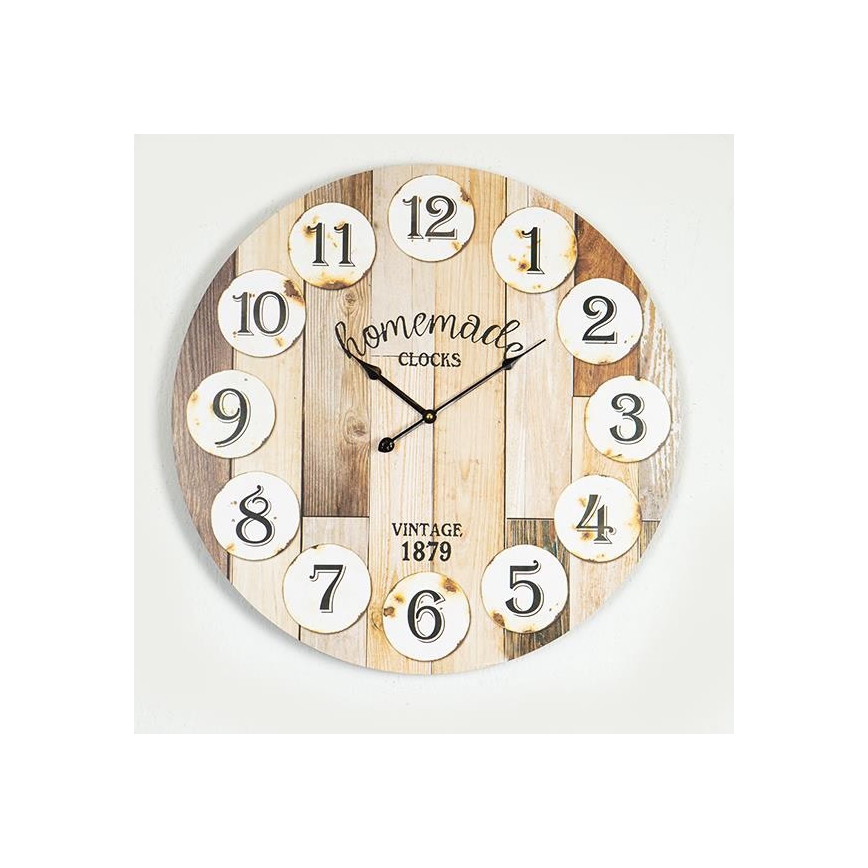 Horloge murale 1xAA blanche/beige