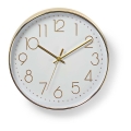 Horloge murale 1xAA blanche/dorée