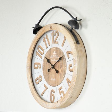 Horloge murale 1xAA d. 50 cm beige
