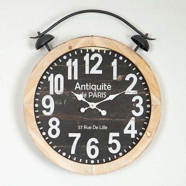 Horloge murale 1xAA d. 50 cm beige/noir