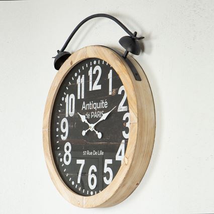 Horloge murale 1xAA d. 50 cm beige/noir