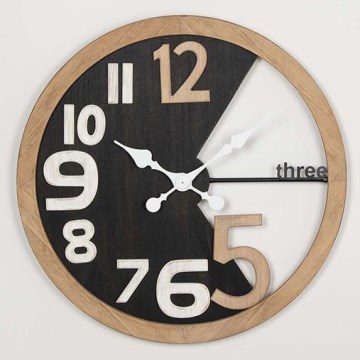 Horloge murale 1xAA d. 59,5 cm beige/noir