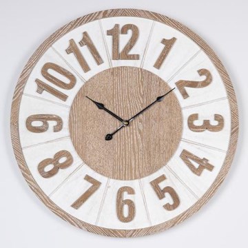 Horloge murale 1xAA d. 60 cm beige/blanc
