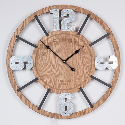 Horloge murale 1xAA d. 60 cm beige