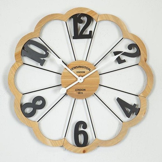 Horloge murale 1xAA d. 60 cm beige/noir