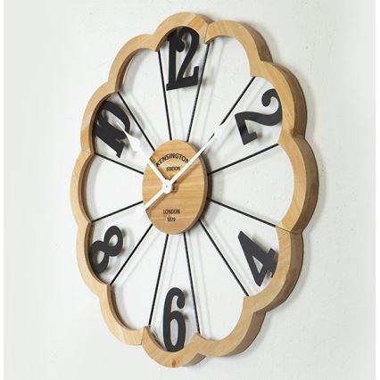 Horloge murale 1xAA d. 60 cm beige/noir