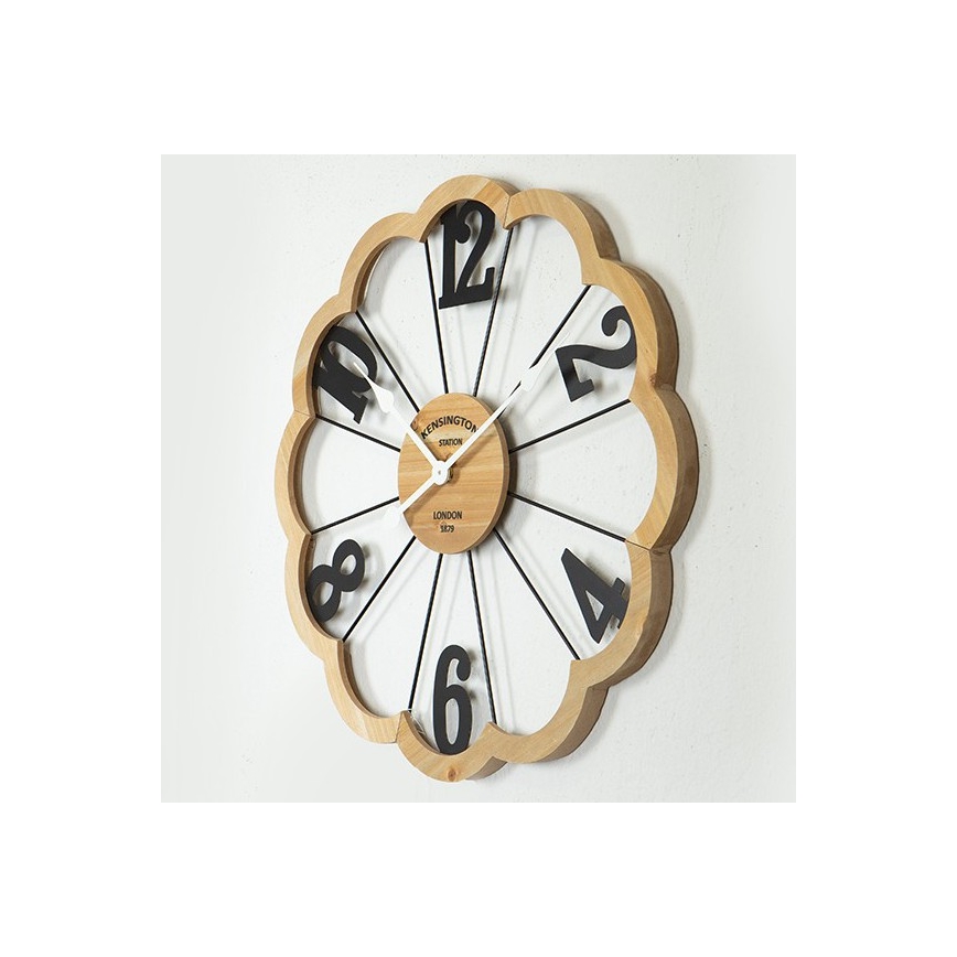 Horloge murale 1xAA d. 60 cm beige/noir