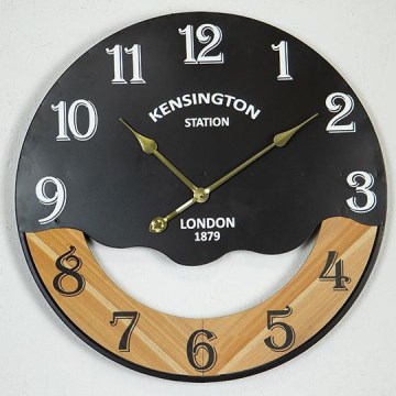 Horloge murale 1xAA d. 60 cm noir/beige