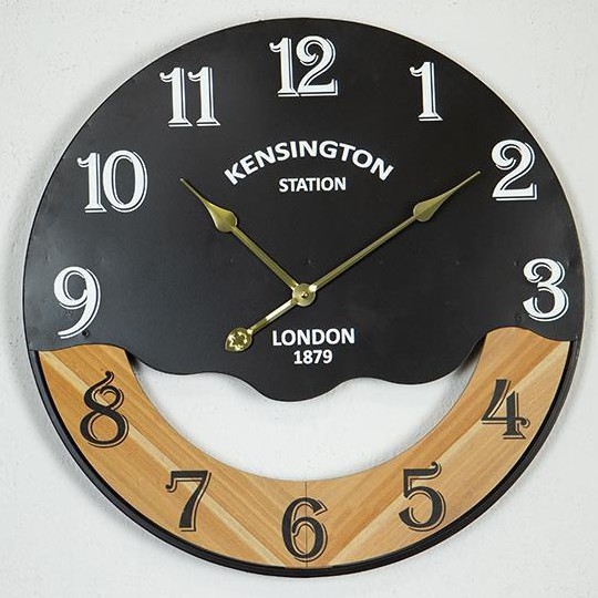 Horloge murale 1xAA d. 60 cm noir/beige