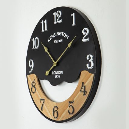 Horloge murale 1xAA d. 60 cm noir/beige