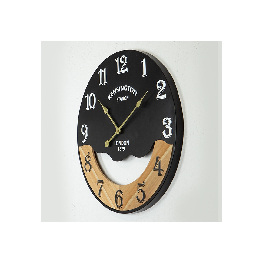 Horloge murale 1xAA d. 60 cm noir/beige