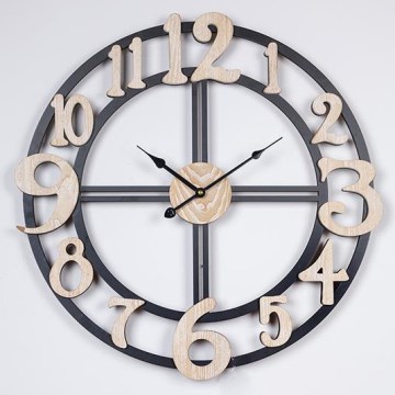 Horloge murale 1xAA d. 60 cm noir/beige