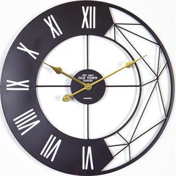 Horloge murale 1xAA d. 60 cm noir
