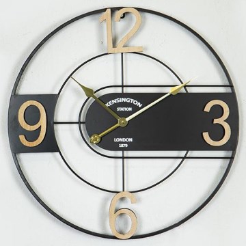 Horloge murale 1xAA d. 60 cm noir