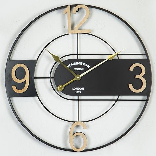 Horloge murale 1xAA d. 60 cm noir