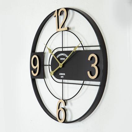 Horloge murale 1xAA d. 60 cm noir