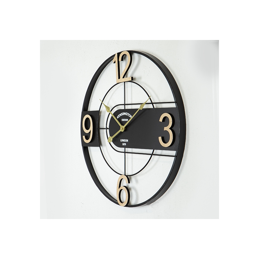 Horloge murale 1xAA d. 60 cm noir